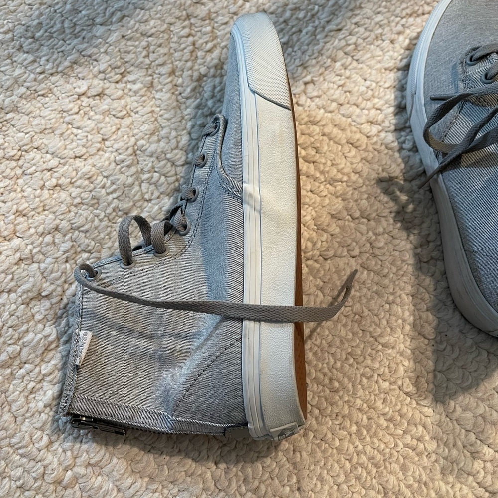Women’s 8.5 new Vans. Grey with back zipper and front tie. Never worn - Picture 2 of 5